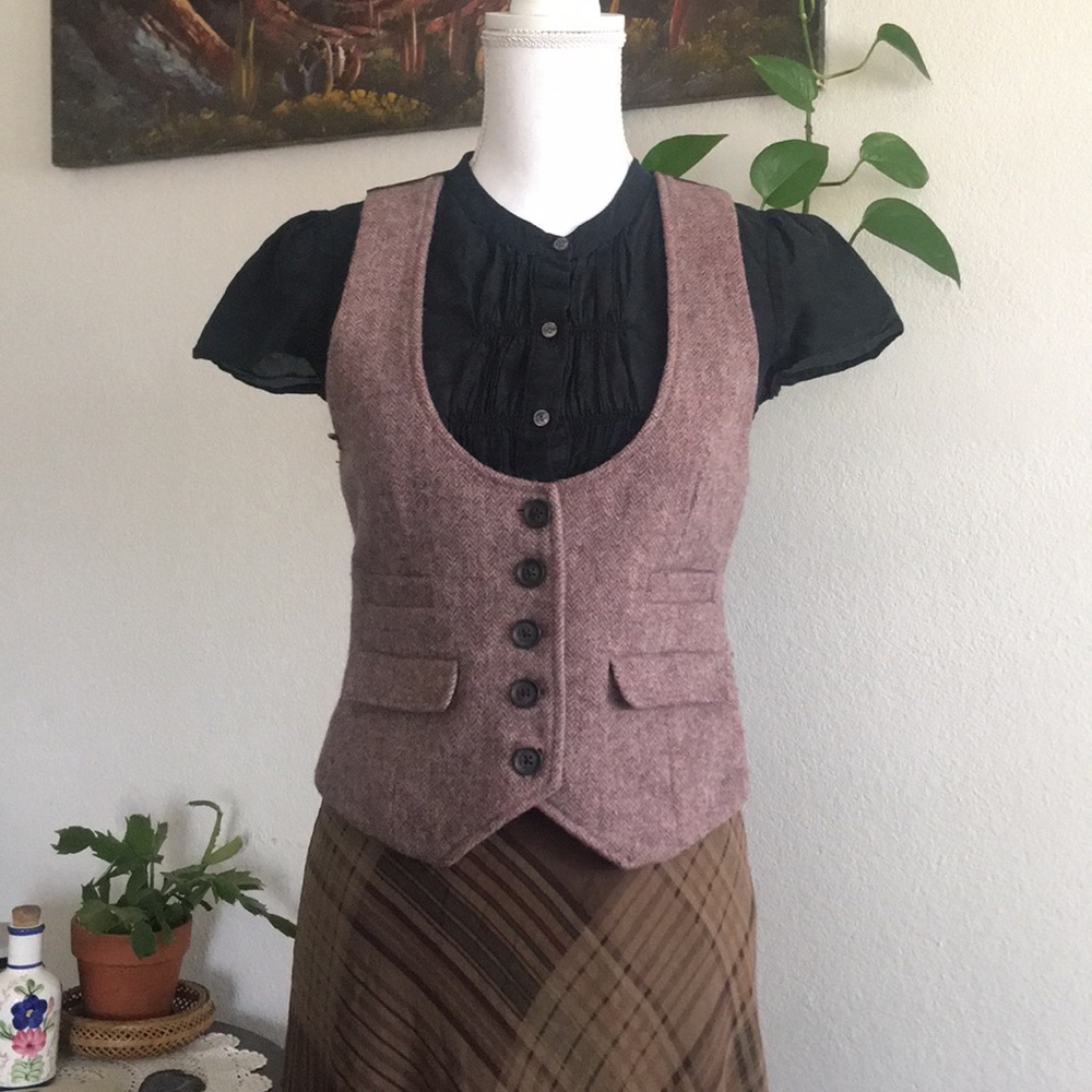 Maroon Button-up Vest